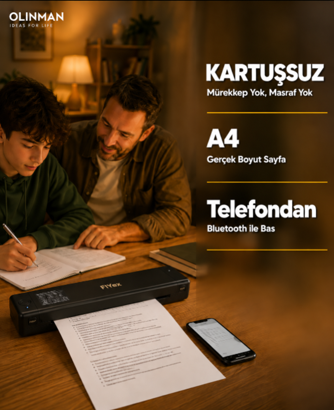 Kartuşsuz A4 Yazıcı · Telefondan Bas
