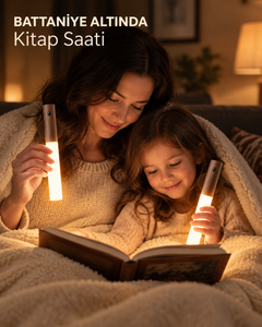 Sensörlü Akıllı LED Lamba · Ahşap, Mıknatıslı, Şarjlı